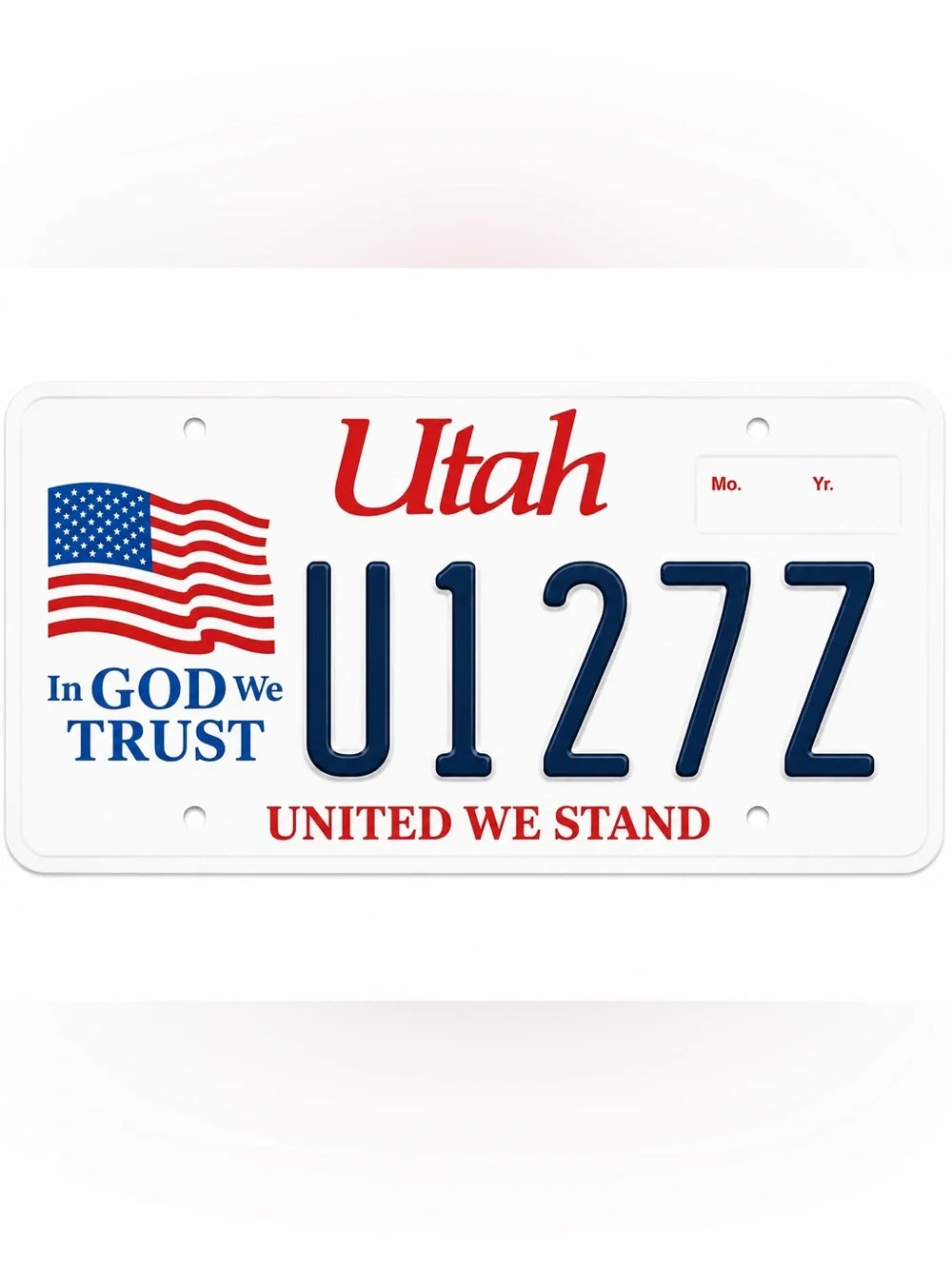 Utah In God We Trust United We Stand License Plate